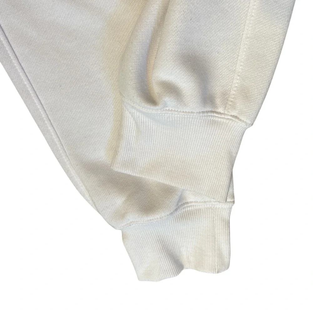 New Balance White Mid-Rise, Ribbed Cuff Fleece Sweatpants, Small, Loungewear - Picture 3 of 7